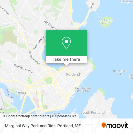 Marginal Way Park and Ride map