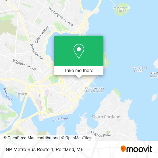 GP Metro Bus Route 1 map