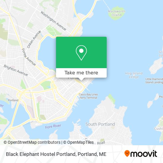 Mapa de Black Elephant Hostel Portland