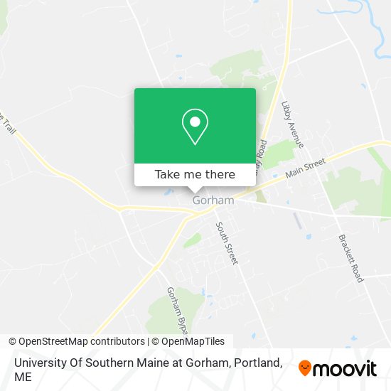 University Of Southern Maine at Gorham map