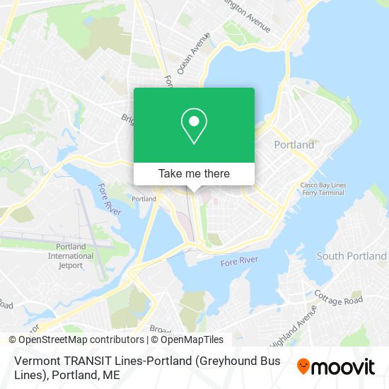 Vermont TRANSIT Lines-Portland (Greyhound Bus Lines) map