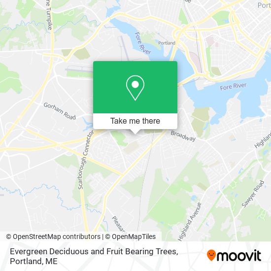 Evergreen Deciduous and Fruit Bearing Trees map
