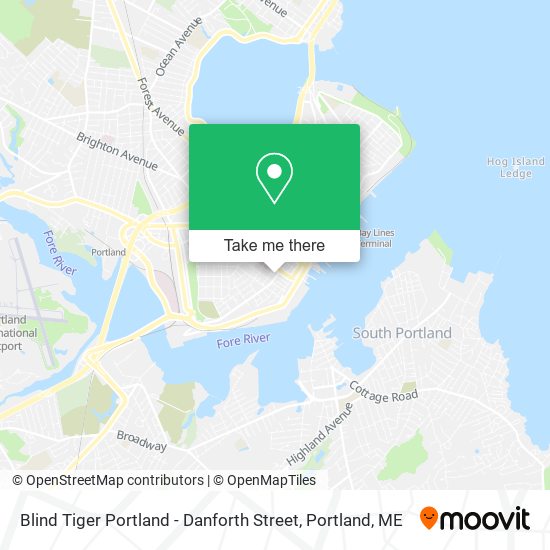 Blind Tiger Portland - Danforth Street map