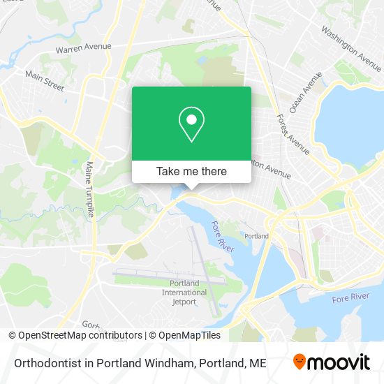 Orthodontist in Portland Windham map