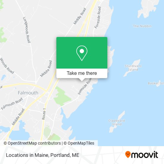 Locations in Maine map