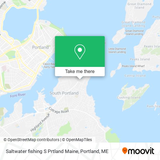 Saltwater fishing S Prtland Maine map