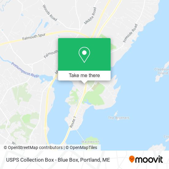 USPS Collection Box - Blue Box map