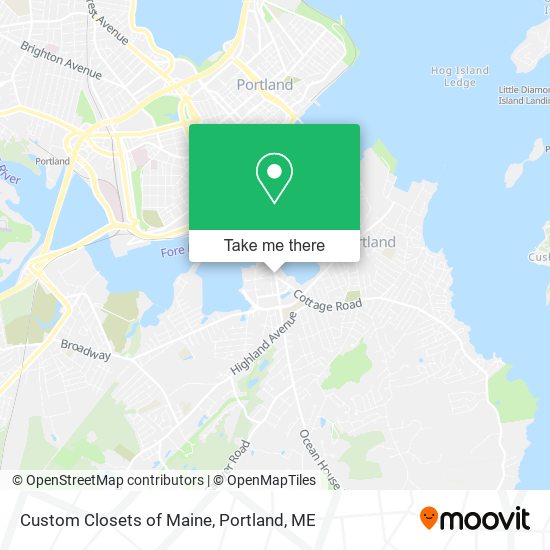 Custom Closets of Maine map
