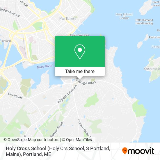 Holy Cross School (Holy Crs School, S Portland, Maine) map