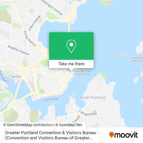 Mapa de Greater Portland Convention & Visitors Bureau (Convention and Visitors Bureau of Greater Portland)