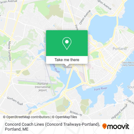 Concord Coach Lines (Concord Trailways-Portland) map