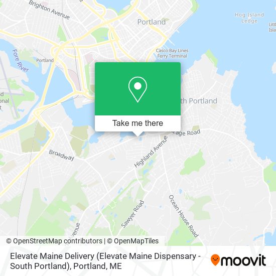 Elevate Maine Delivery (Elevate Maine Dispensary - South Portland) map