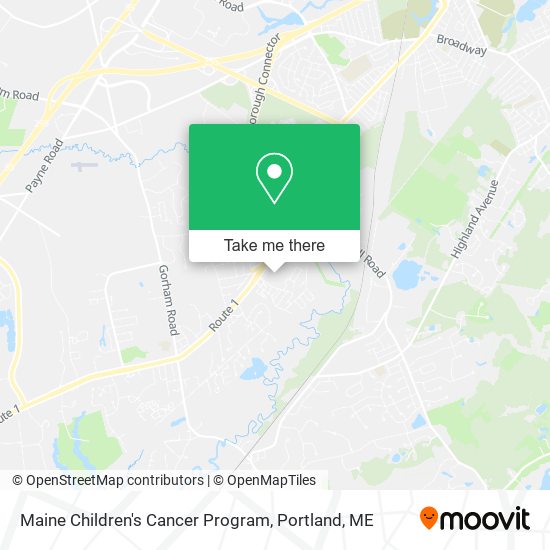Maine Children's Cancer Program map