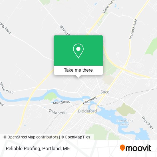 Reliable Roofing map