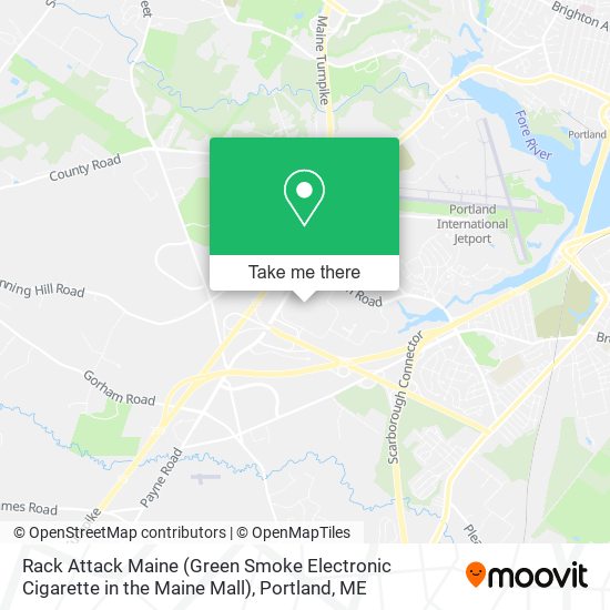 Mapa de Rack Attack Maine (Green Smoke Electronic Cigarette in the Maine Mall)