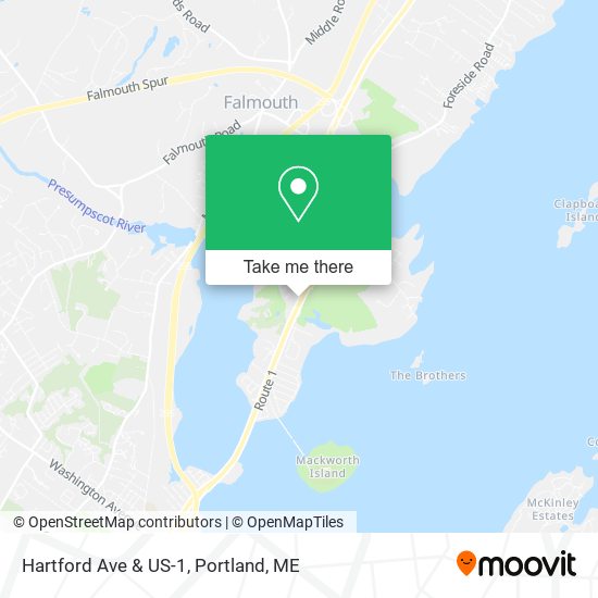 Hartford Ave & US-1 map