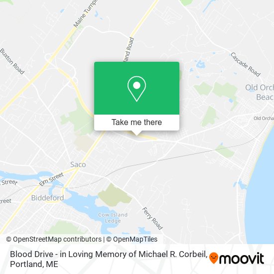 Blood Drive - in Loving Memory of Michael R. Corbeil map