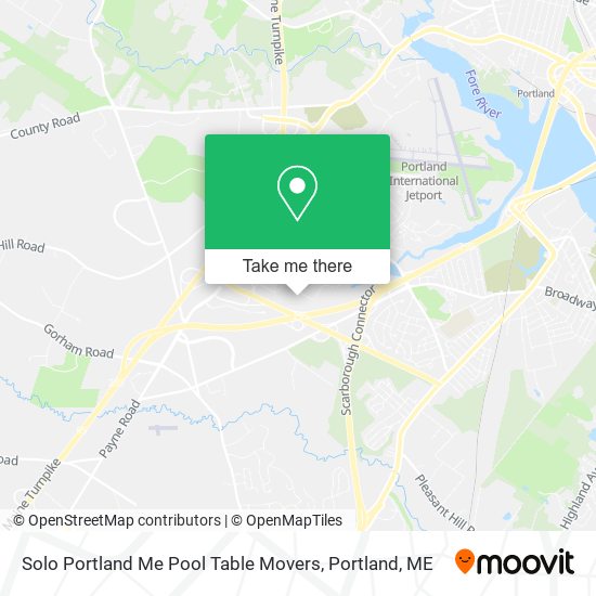 Solo Portland Me Pool Table Movers map