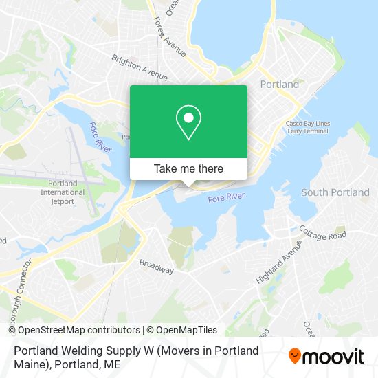 Portland Welding Supply W (Movers in Portland Maine) map