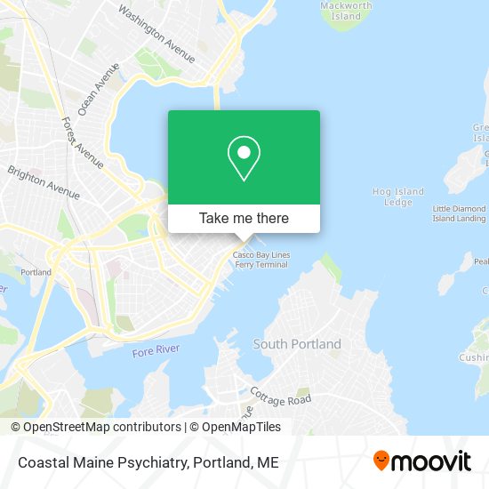Coastal Maine Psychiatry map