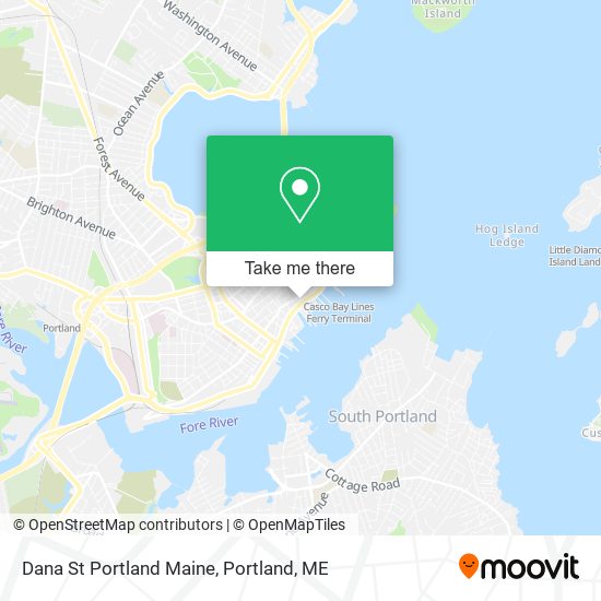 Dana St Portland Maine map