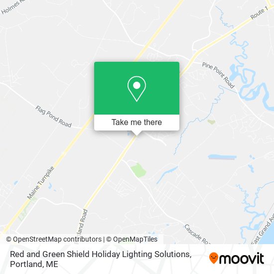 Red and Green Shield Holiday Lighting Solutions map
