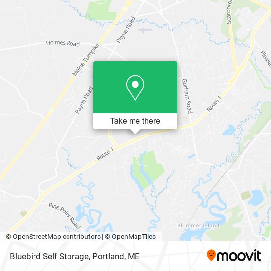 Bluebird Self Storage map