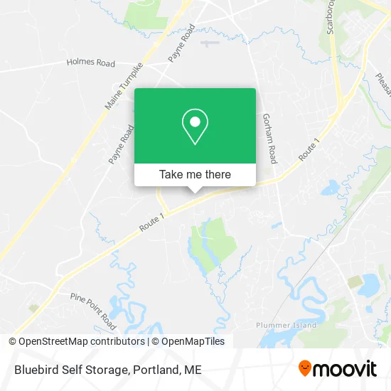 Bluebird Self Storage map