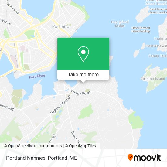 Portland Nannies map