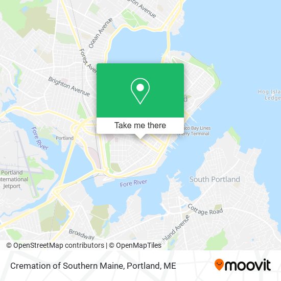 Cremation of Southern Maine map