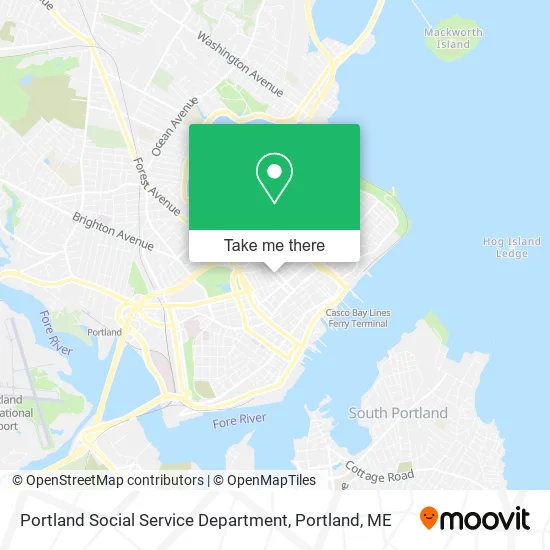 Portland Social Service Department map
