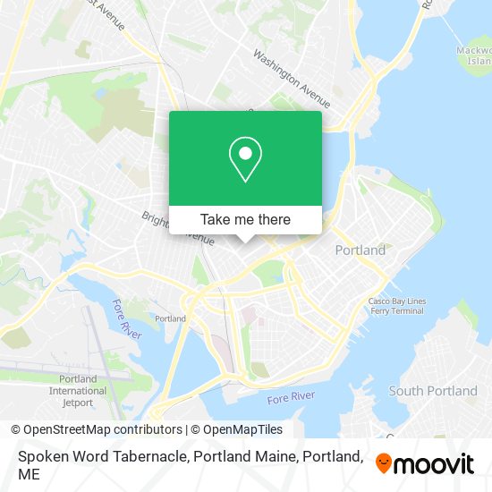 Spoken Word Tabernacle, Portland Maine map