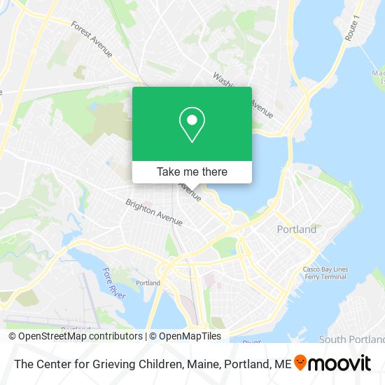 The Center for Grieving Children, Maine map