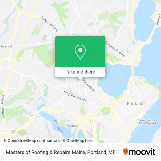 Masters of Roofing & Repairs Maine map