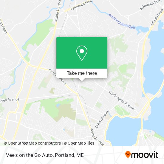 Vee's on the Go Auto map