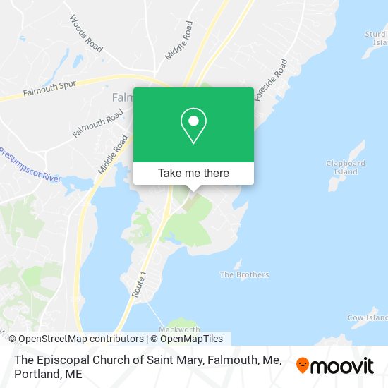 The Episcopal Church of Saint Mary, Falmouth, Me map