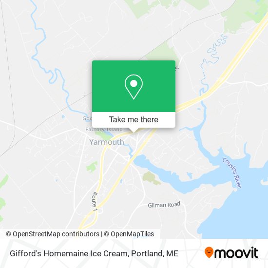 Gifford's Homemaine Ice Cream map