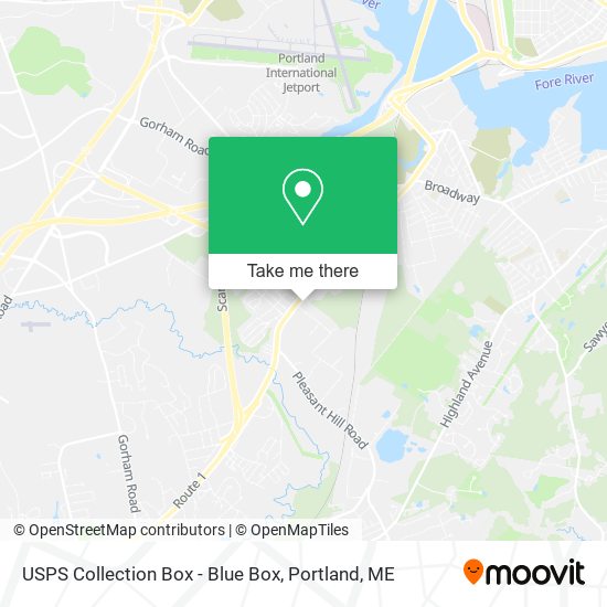 Mapa de USPS Collection Box - Blue Box