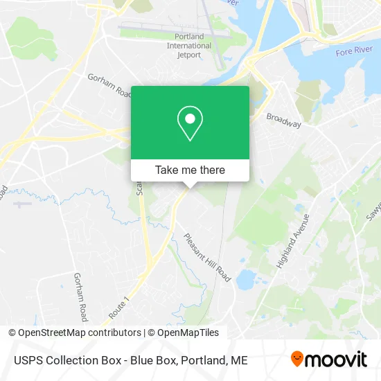 Mapa de USPS Collection Box - Blue Box