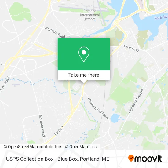 Mapa de USPS Collection Box - Blue Box