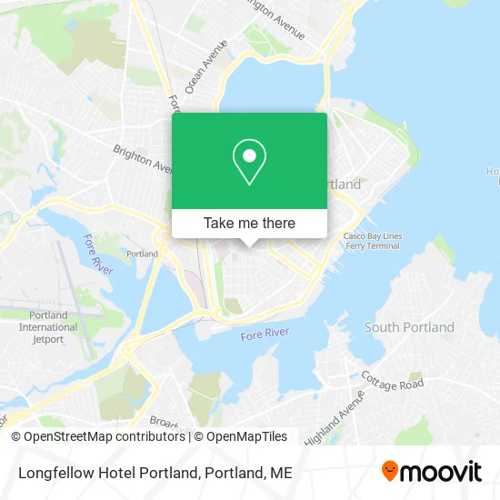 Longfellow Hotel Portland map