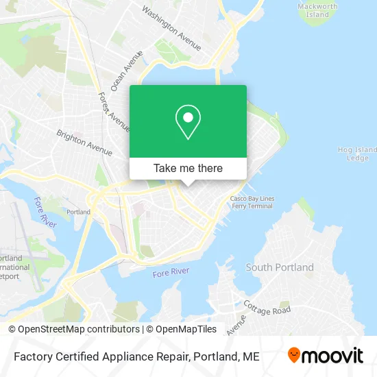 Factory Certified Appliance Repair map