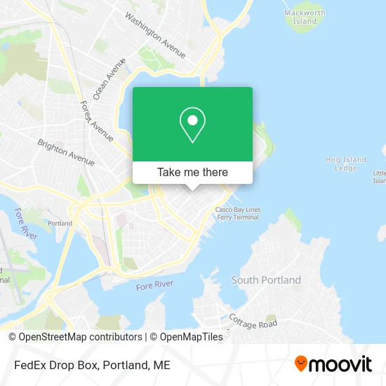 FedEx Drop Box map