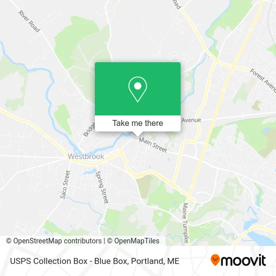 Mapa de USPS Collection Box - Blue Box