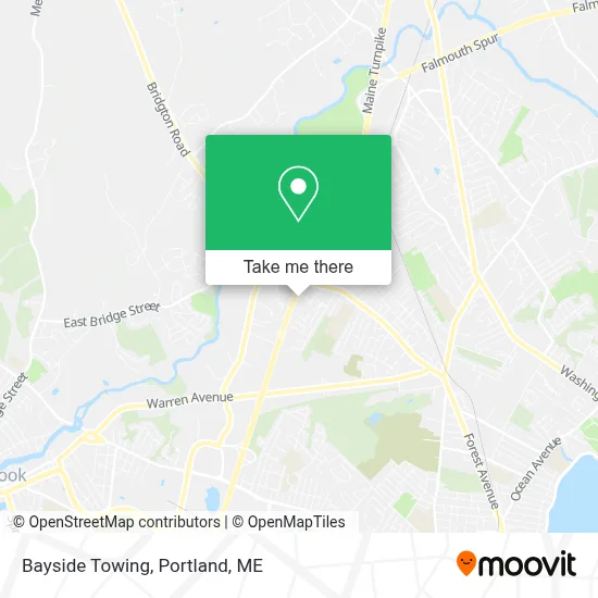 Bayside Towing map