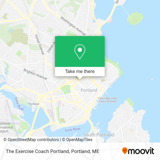 The Exercise Coach Portland map