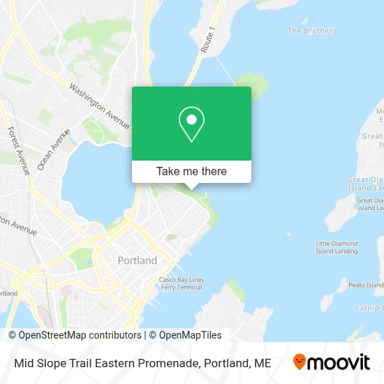 Mid Slope Trail Eastern Promenade map