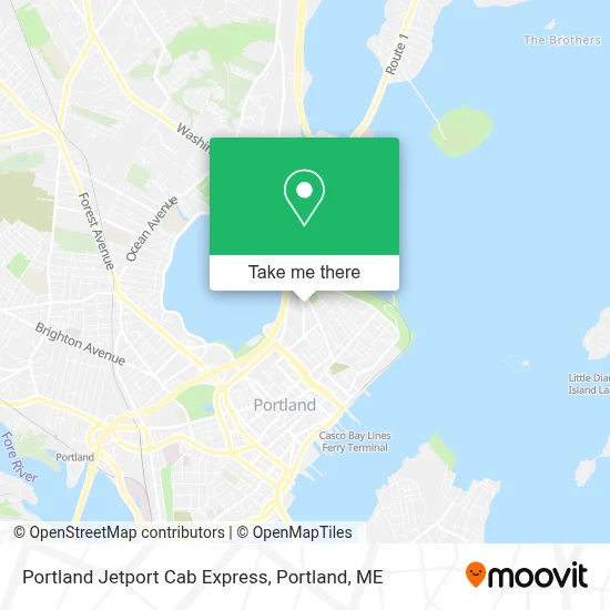 Portland Jetport Cab Express map
