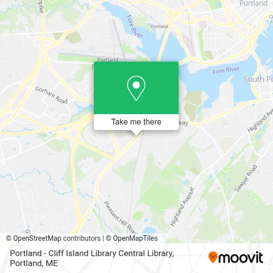 Portland - Cliff Island Library Central Library map