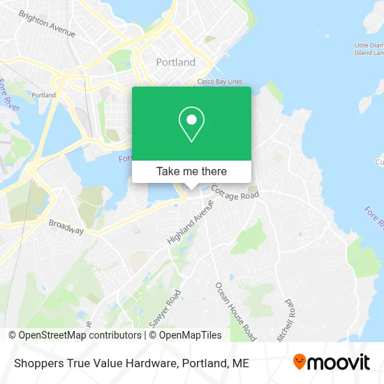 Shoppers True Value Hardware map